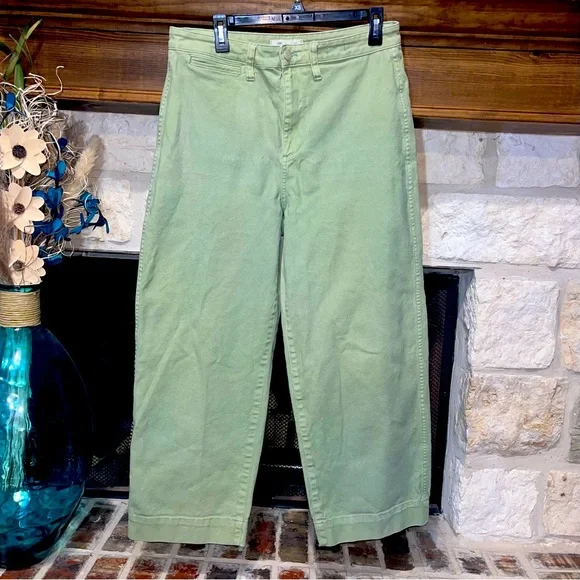 Madewell Curvy Slim Emmett Wide-Leg Crop Pants tall long Inseam - Picture 1 of 13